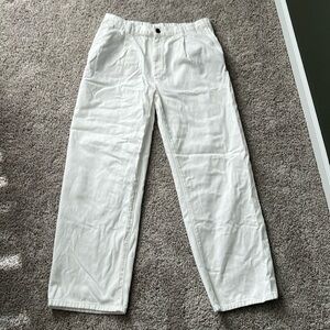 Massimo Dutti White Wide Leg Trouser Pants Size 10